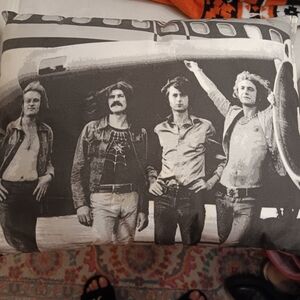 Black and White Band Graphic Pillow Led Zeppelin